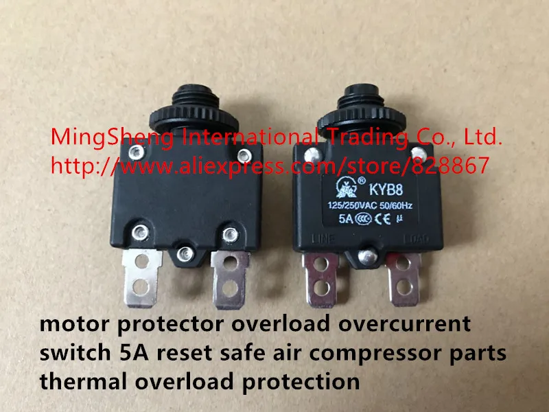 Original new 100% motor protector overload overcurrent switch 5A reset safe air compressor parts thermal overload protection