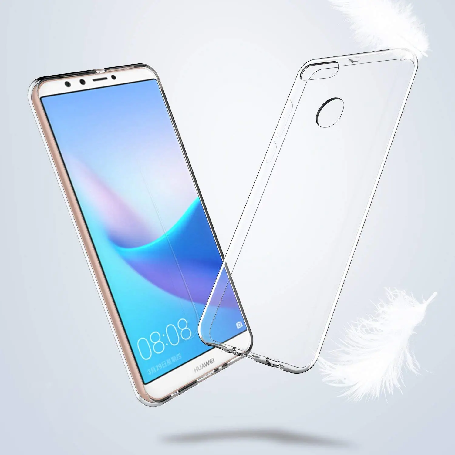WUACYEAMING Cover per Huawei Y9a,Cover Case in Silicone Trasparente Ultra Sottile e Leggera, Anti Ingiallimento Custodia con Antiurto, Anti-Graffio e Retro TPU-(leone