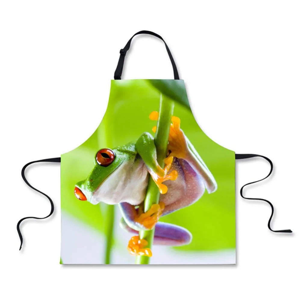 High quality 3D printing Animal frogs pattern home leisure fashion kitchen supplies aprons