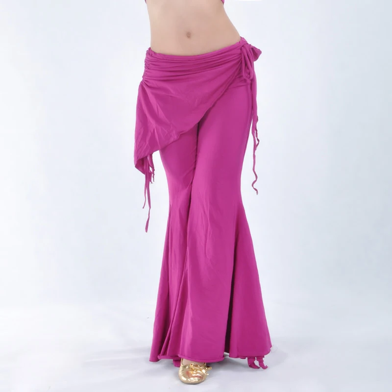 Tribal Fusion High Waist Flare Trousers Practice Pants with Panel Side Slits Gothic Belly Dance Pants