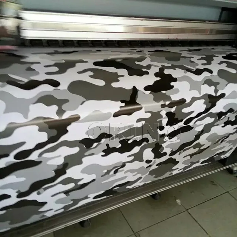 Car Styling Urban Night Camouflage Vinyl Wrap Black Grey White Camo Car Film Sticker Air Bubble Free For Vehicle Body Wraps