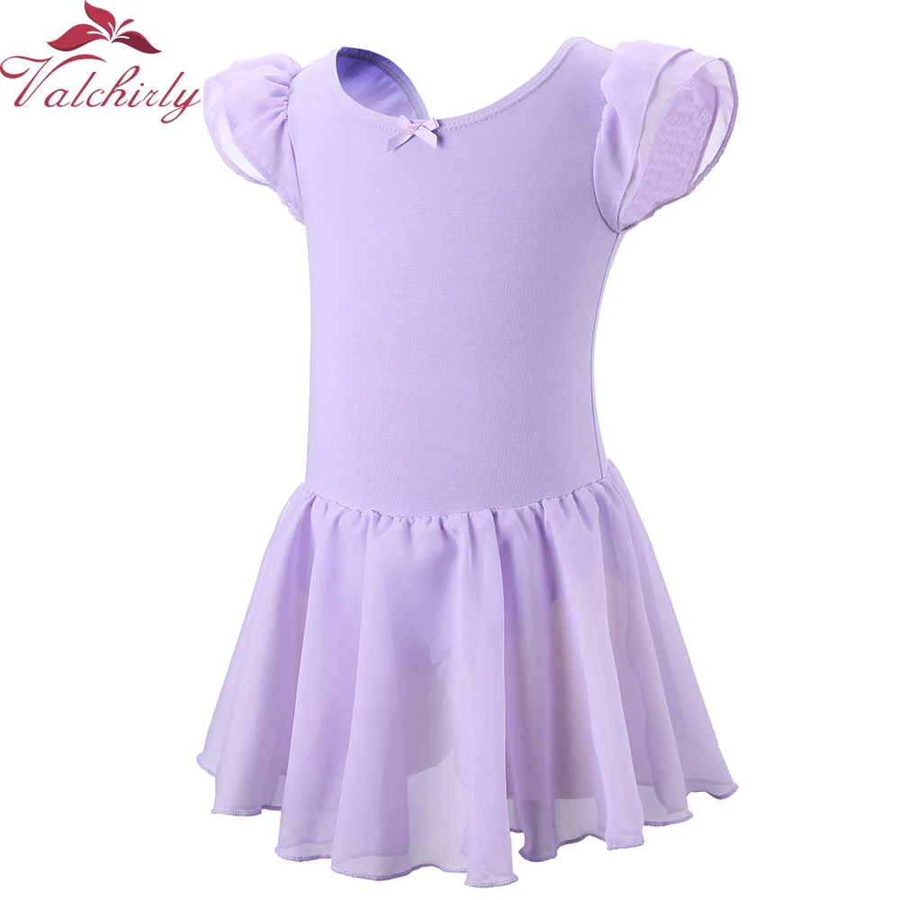 Short Sleeves  Ballerina Dress Kids Dance Ballet Tutu Leotard Girls Bodysuit High Quality Good Gift for kids