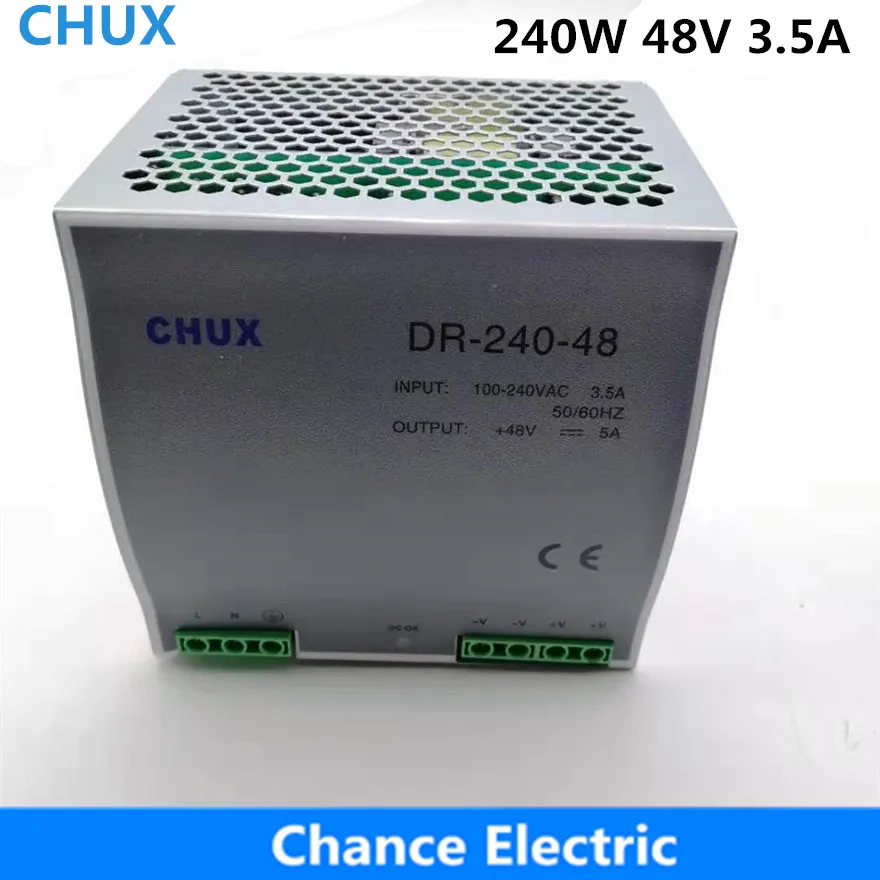 CHUX Din Rail Power Supply 240W 48V 5A  AC Dc DR Switching DC Power Supply DR240-48 ForCnc Led Light