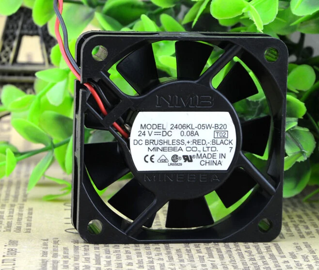 NMB 6015 2406KL-05W-B20 6CM 24V 0.08A 6 cm 2 wire converter fan