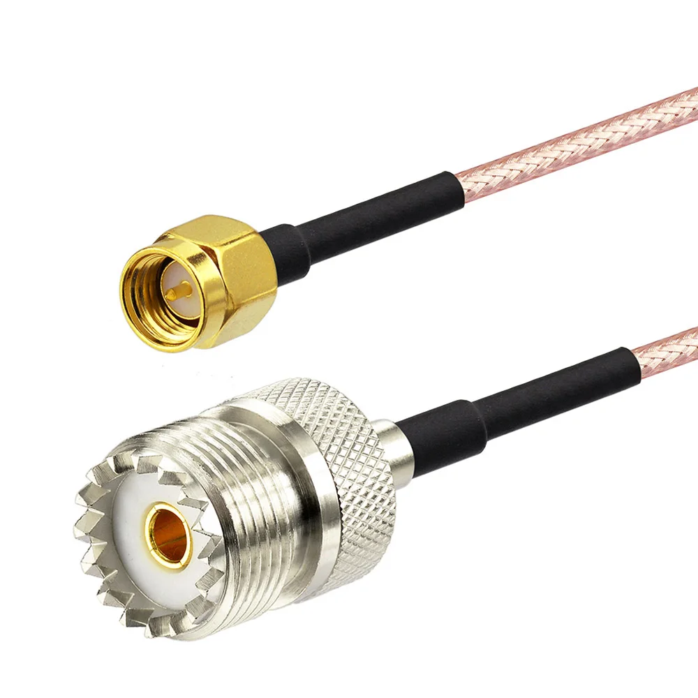 Eightwood RF Coaxial Cable SMA Male to UHF SO-239 Female RG316 15cm Ham Two Way Radio Antenna Adapter for Baofeng Wouxun Kenwood