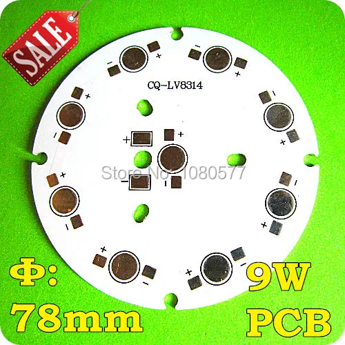 

Плата PCB 9 Вт 78 мм для светодиодной лампы, пластина высокой мощности 9 Вт, светодиодная алюминиевая Базовая пластина LV8314 для светодиодной лампы «сделай сам».