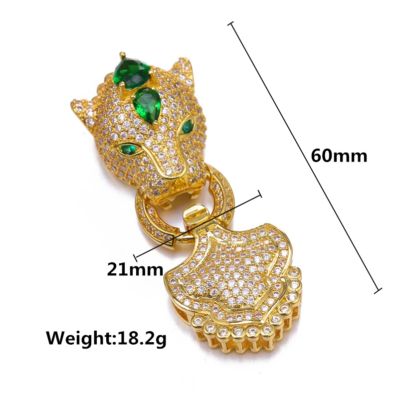 Hot Trendy Jewelry Bijoux Zircon Panther Floating Charms For Bracelets & Necklaces Big Micro Pave Copper Clasps Jewelry Berloque