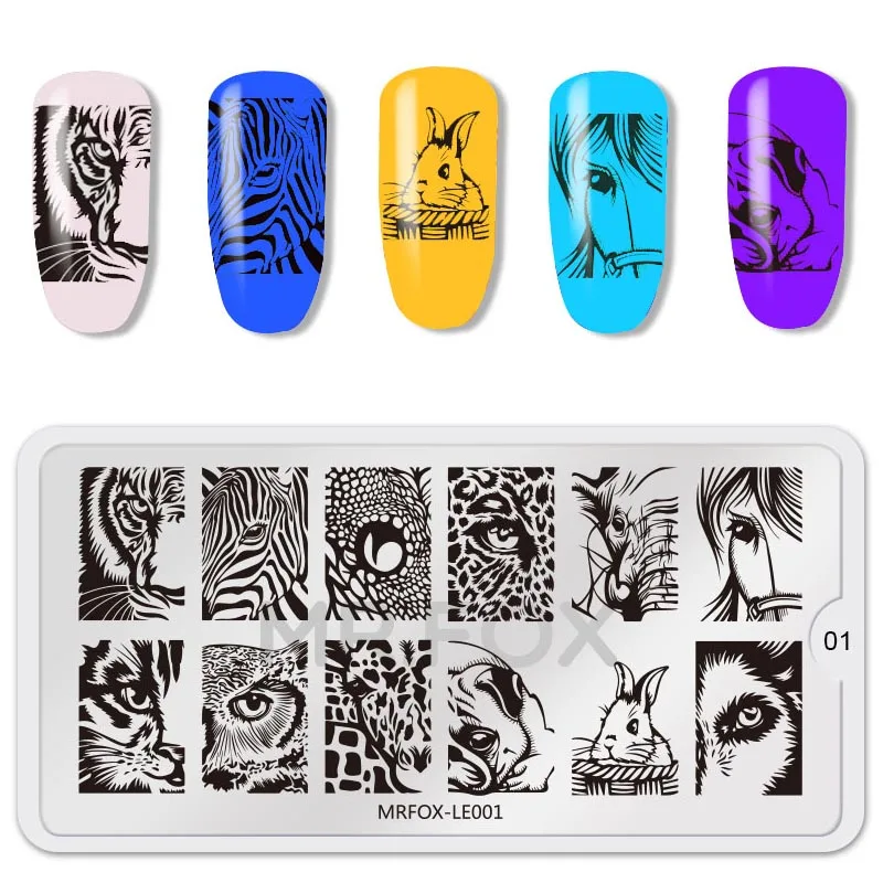 1Pcs 6.5*12.5CM Animal Pattern Nail Art Stamping Plates Stamping Nail Image Templates Manicure Nail Stamps