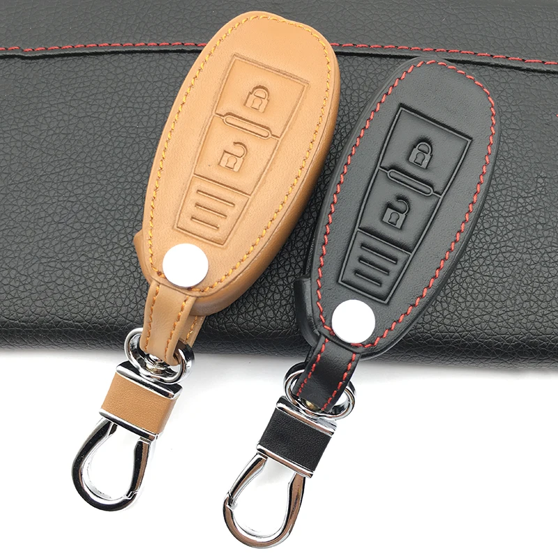 Genuine Leather Car Key Fob Cover Case Key Wallet Exclusive For Suzuki Grand Vitara Ignis Samurai Liana Swift Sx4 Car Key shell