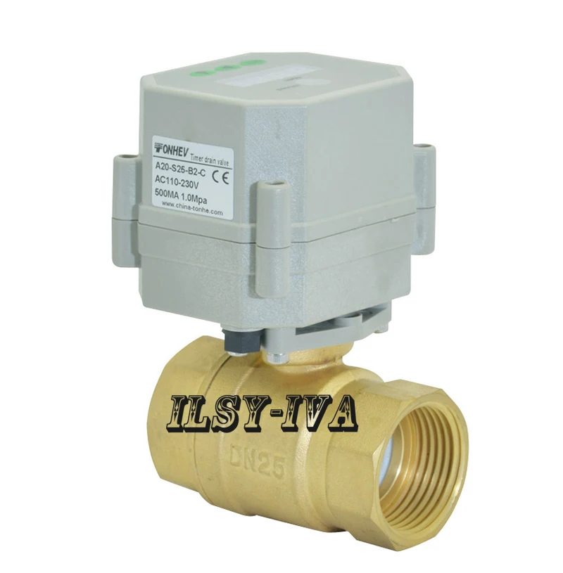 

1" DC9V to DC24V Normal close Motorized valve,2 way brass actuator ball valve