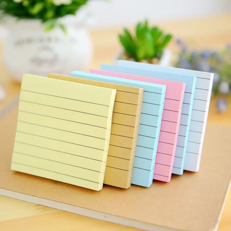 Square Soild Candy Color Sticky Notes Memo Pad 80 Pages Sticker Bookmark Paper Writing School Office Stationery