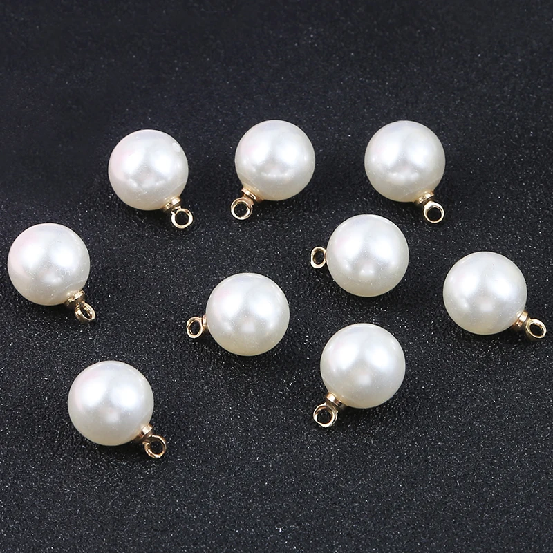 10 pçs/saco 6mm 8mm 10mm ivroy/branco pérola charme diy abs pérola contas para brinco colar jóias fazendo feminino artesanato jóias presente