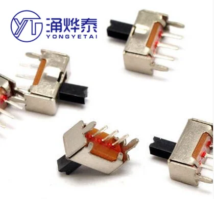 YYT 50PCS SS12D07 VG4 with stand small toggle switch vertical 3Pin 2 files handle height 4MM sliding