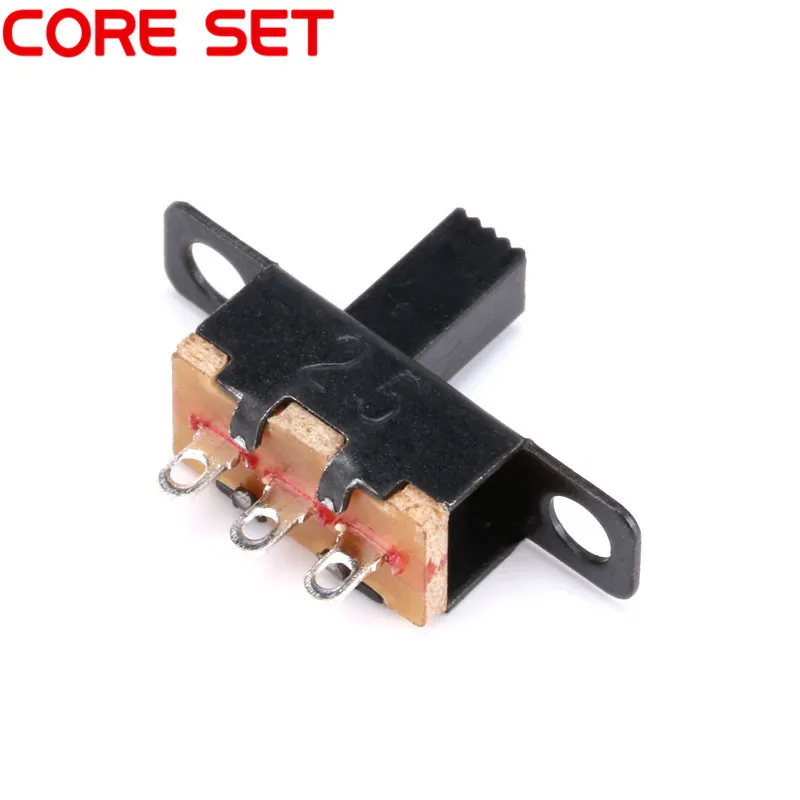 20pcs 50V 0.5 A Mini Size Black SPDT Slide Switch for DIY Power Electronic Projects SS12F15 G6 1P2T Toggle Switch Handle 6mm