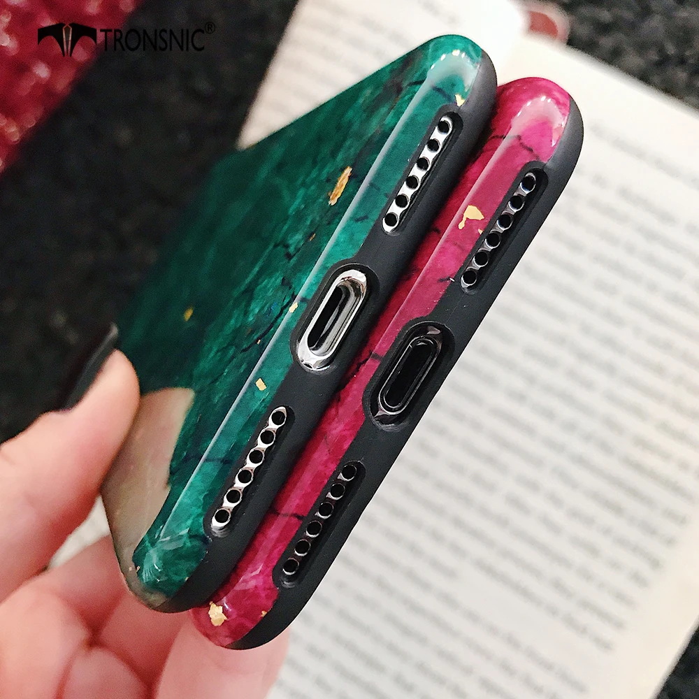 TRONSNIC Glitter Phone Case voor iPhone X XS MAX XR Groen Paars Case voor iPhone 6S 6 7 8 plus Goudfolie Rode Luxe Cover Mode