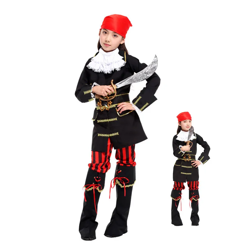 Nieuwe Meisjes Corsair Cosplay Kids Halloween Piratenkostuums Rover Rollenspel Kinderdag Kerst Purim Carnaval Feestjurk