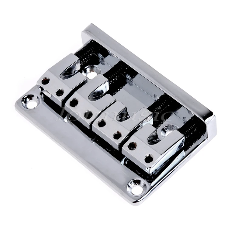 4 String Bridge L Shape Saddle Bridge With Screws Spanner Chrome For Bass Guitar Replacement