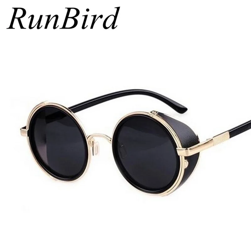 

New Coating Sunglass Steampunk Round Fashion Sunglasses Women Brand Designer Steam Punk Metal Sun Glasses Men Retro Oculos M027