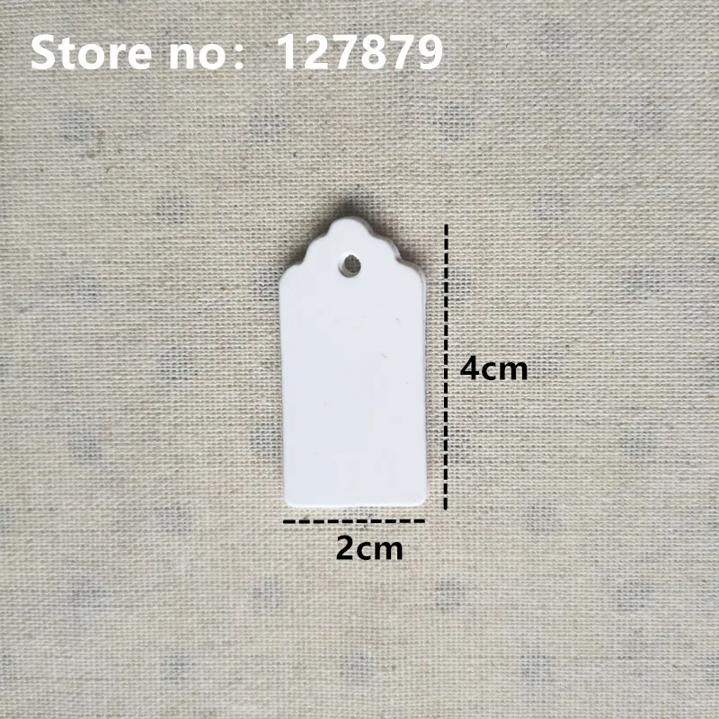 100pcs White Paperboard 7 sizes Packaging Hang Tags Wedding/Birthday Party Candy Boxes Price Tags for Flower/Cosmetics Labels