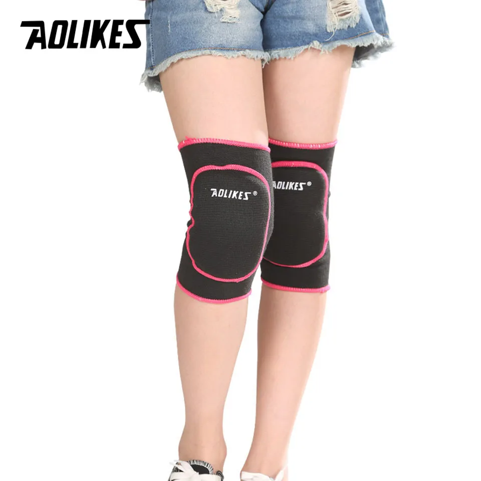 AOLIKES-rodilleras de esponja gruesa para niños, soporte de rodilla para baile, voleibol, tenis, deporte, gimnasio, protección de rodilla, 1 par