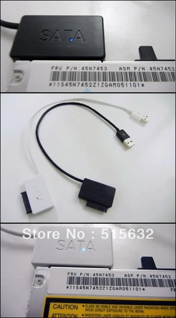 ใหม่USB 2.0 CableกับSATA HDDแคดดี้ดีวีดีซีดีรอมSATAสายเคเบิ้ล