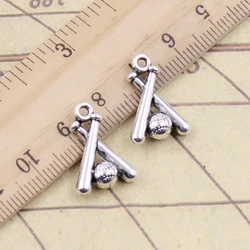 20pcs Charms Baseball Bat 19x13mm Tibetan Bronze Silver Color Pendants Antique Jewelry Making DIY Handmade Craft