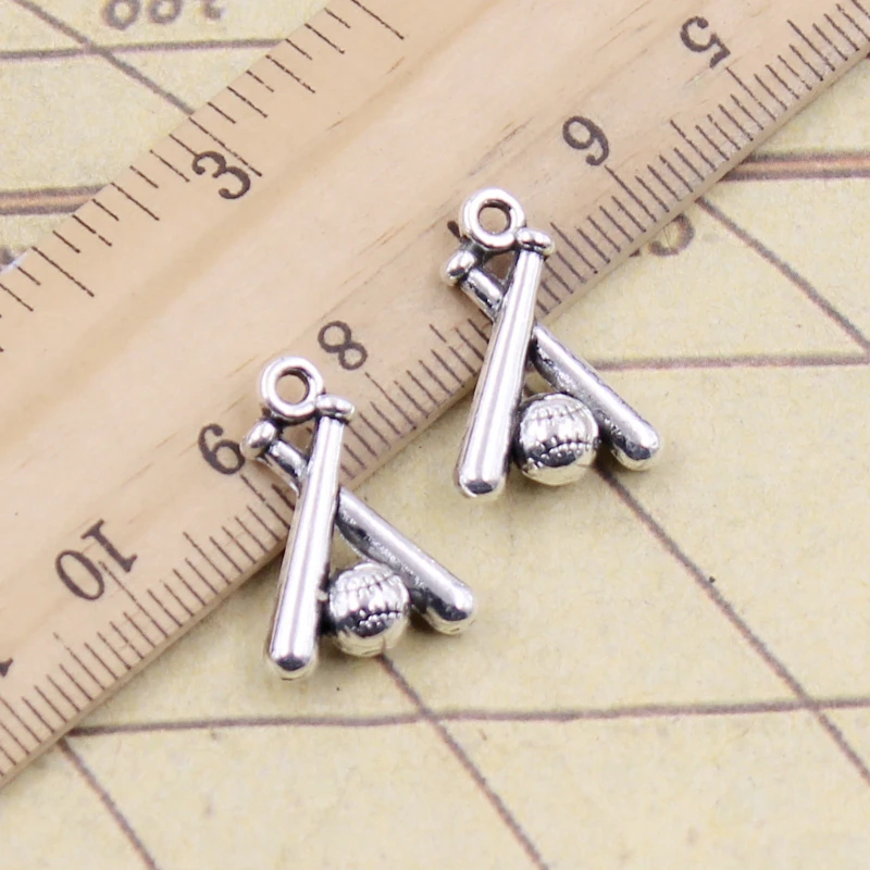 20 sztuk Charms kij bejzbolowy 19x13mm tybetański brąz srebrny kolor zawieszki antyczna biżuteria Making DIY Handmade Craft