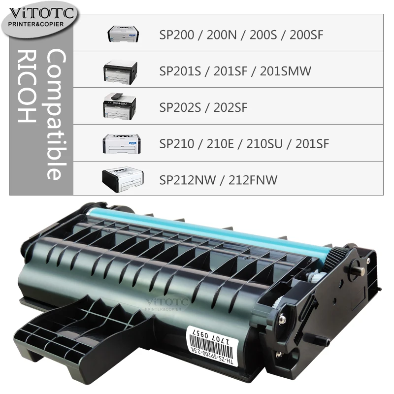 SP200 Toner Cartridge Compatible For Ricoh SP200 SP201SF sp202 SP203 SP210SU SP212 SP212Nw 221SF SP213 sp213NW 407259 407258