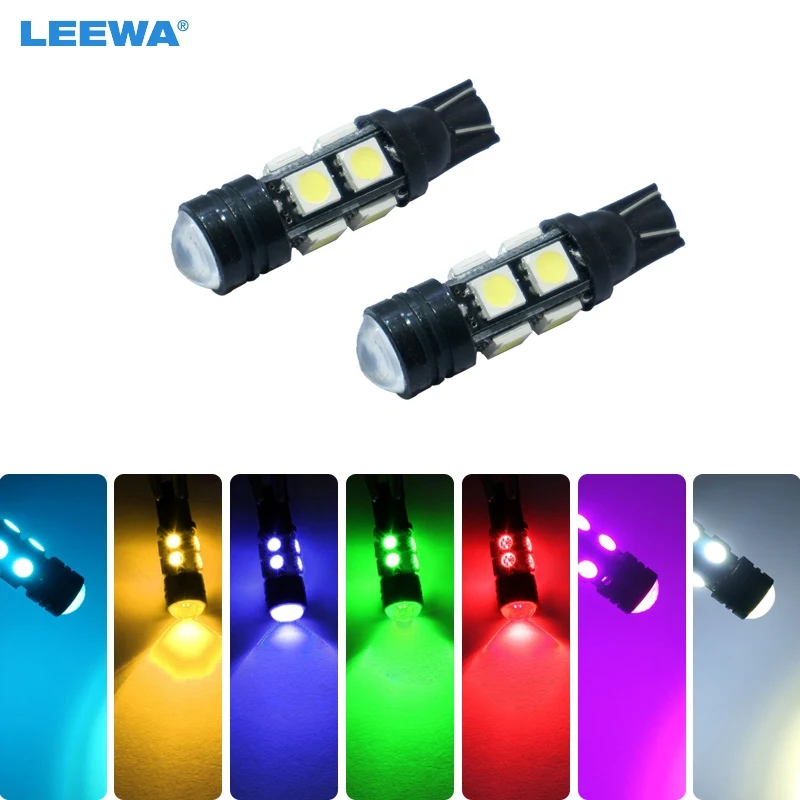 

LEEWA 100pcs T10 8 SMD + 1.5W Led Lens W5W High Power Led Indication Car Signal LED Lights White,Red,Yellow,,Ice blue #CA1826