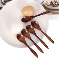 5pcs Natural Wood Spoon Bamboo Cooking Utensil Coffee Kitchen Teaspoon Tableware Accessories