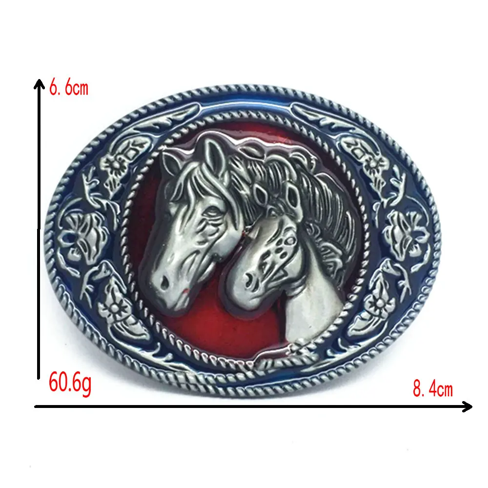 The western belt buckle double ma fu ancient zinc alloy male and female general belt buckle is suitable for 3. 8 - 4. 0 belt