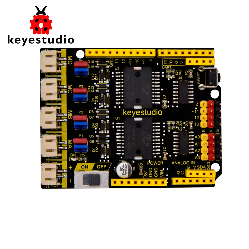 Keyestudio 4 kanałowy L298P silnik napędza tarcza V1.0 dla Arduino Robot