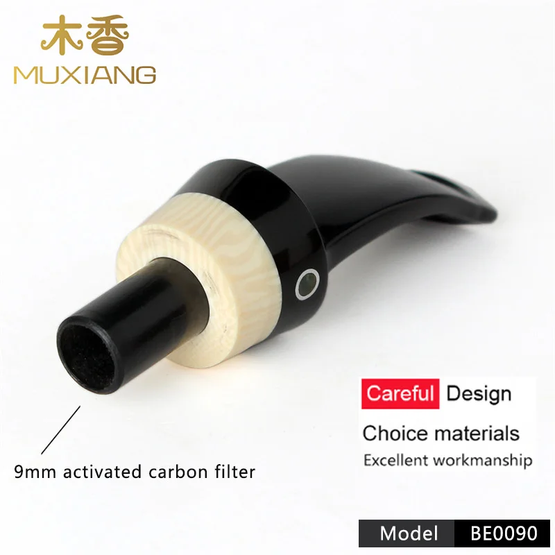 Ru muxiang Smoking Pipe Bent & Straight Mouthpiece Briar & Rosewood Men Tobacco Pipe Acrylic Mouthpiece be0089-be0107