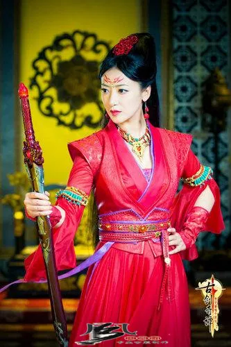 Hong Yu 2014 Newest TV Play Gujianqitan Antique Sword Legend Drama Costume Cosplay Red Swordlady Costume for Women