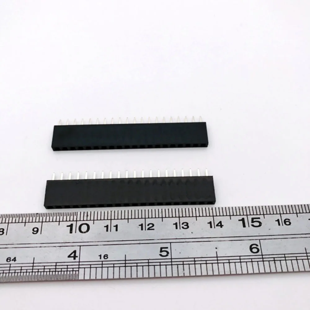 100Pcs/lot Straight Header Strip 2.54mm Pitch 20 Pin Female Single Row Straight Header Strip 1*20P