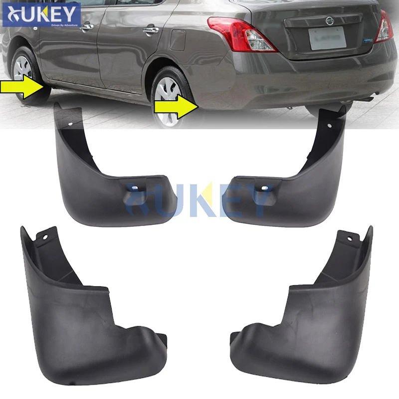 For Nissan Versa Sedan 2012-2017 Latio Almera (AU) Splash Guards Molded Mud Flaps Mudflaps Front Rear Fender 2013 2014 2015 2016