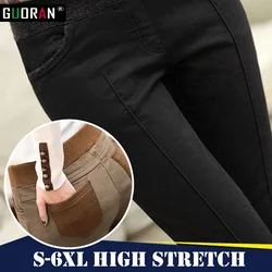 clothes 5XL 6XL women pants & capris elastic high waist skinny thicken warm work pencil pants female trousers pantalon femme