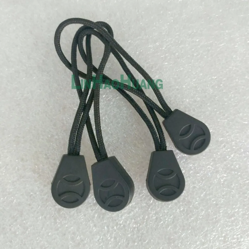 100pcs/lot slip-resistant black silicon zipper puller for apparel luggage bag sportwear free shipping  2017081401