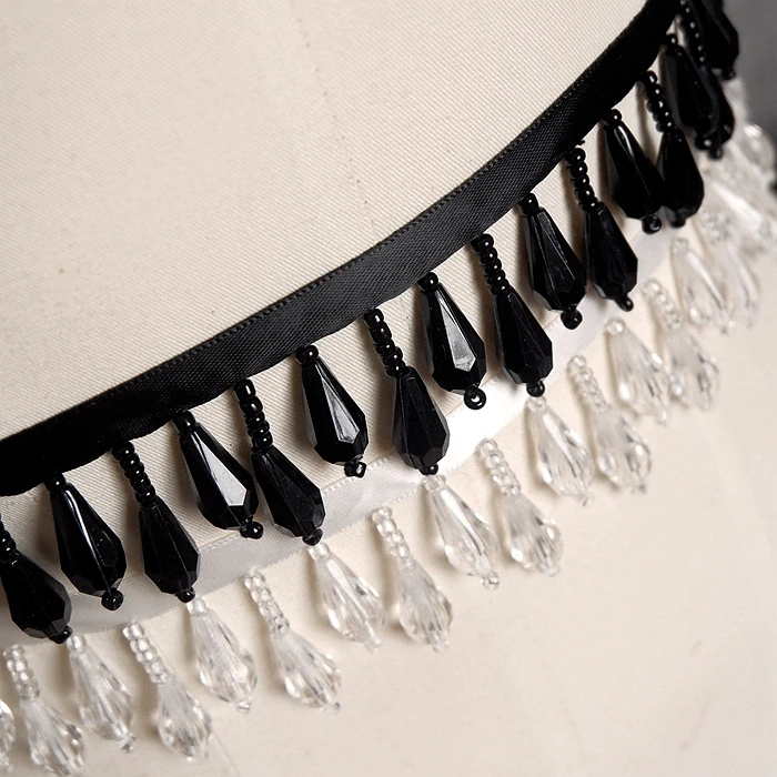 2 mt/los Perlen Anhänger Spitze Trim Quaste Breite 4 CM Handgemachte DIY Hause Dekoration Bühne Kleidung Hochzeit Kleid Vorhang Zubehör – Detail 14