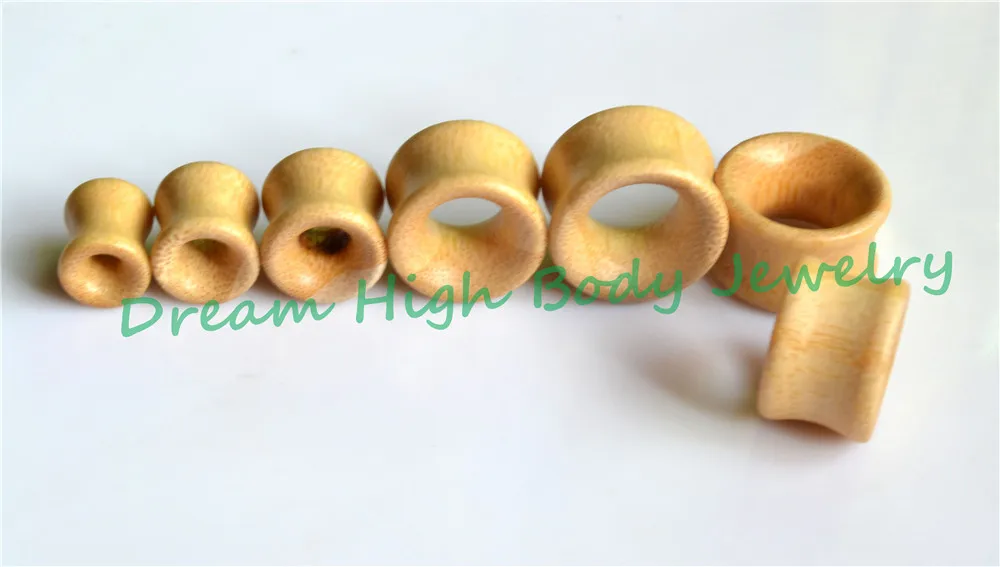 Wood Flesh tunnel Ear Plugs New Style Bamboo Smooth Wooden Stretching Kit  Double Flared Expander Piercing