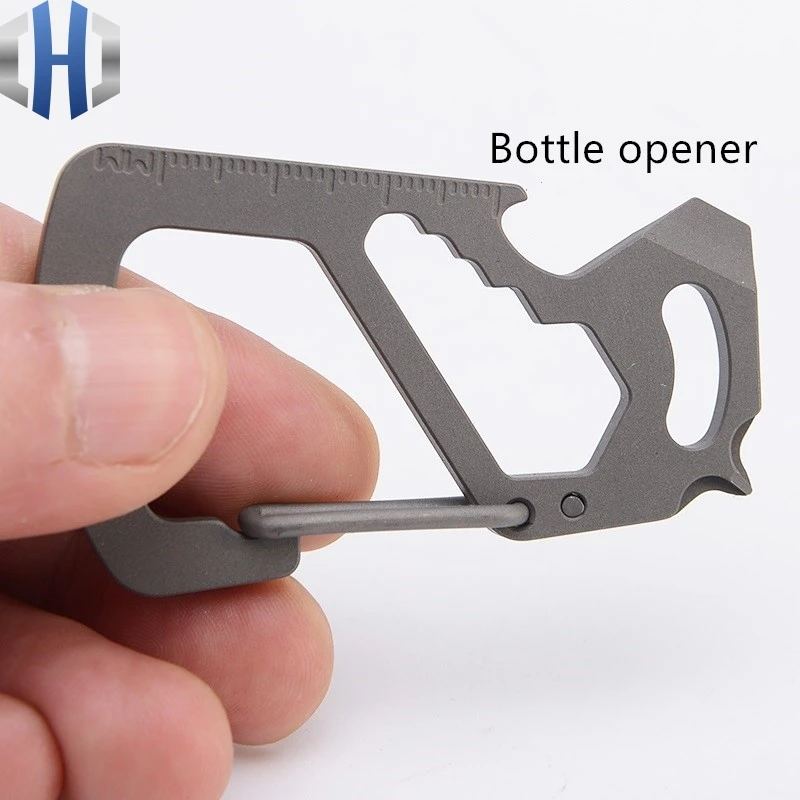 Multifunctional Quick-hanging Titanium Alloy Hanging Keychain Carabiner Outdoor Supplies Hanging Buckle Safety Buckle Multi-tool