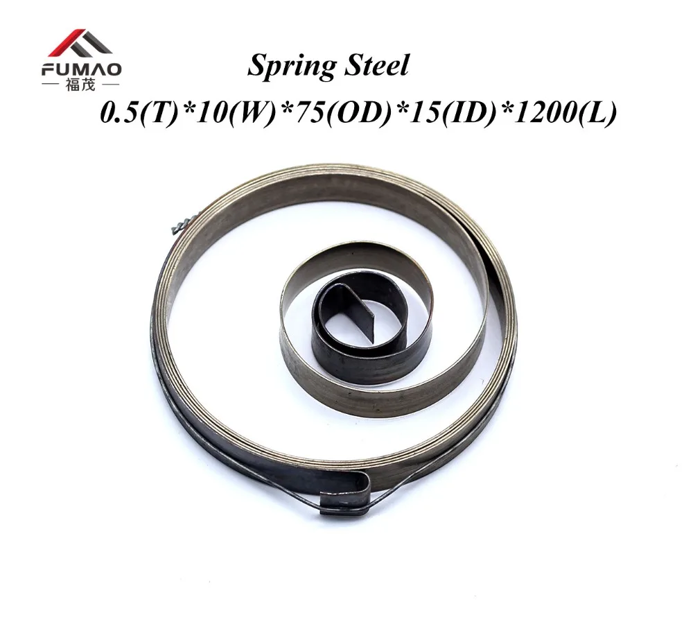 FUMAO China manufacturer flat wire rolling constant force coil spring for clockwork 0.5X7x50x18X3000mm