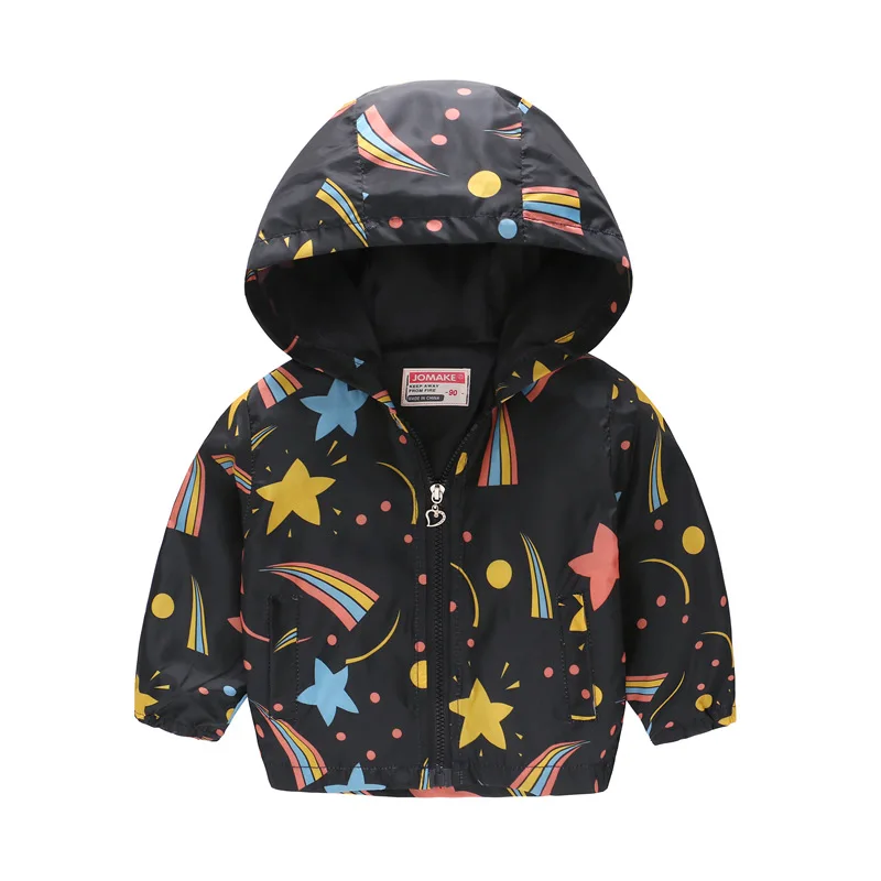 Rainbow Baby Boy Jacket Thin Kids Hooded Coat Fashion Children Outerwear Outfits