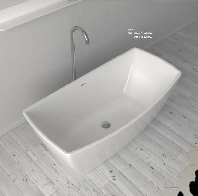 

1750X850X630mm CUPC Approval Acrylic with Fiberglass Resin bathtub Freestanding Seamless Soaking Tub 6033