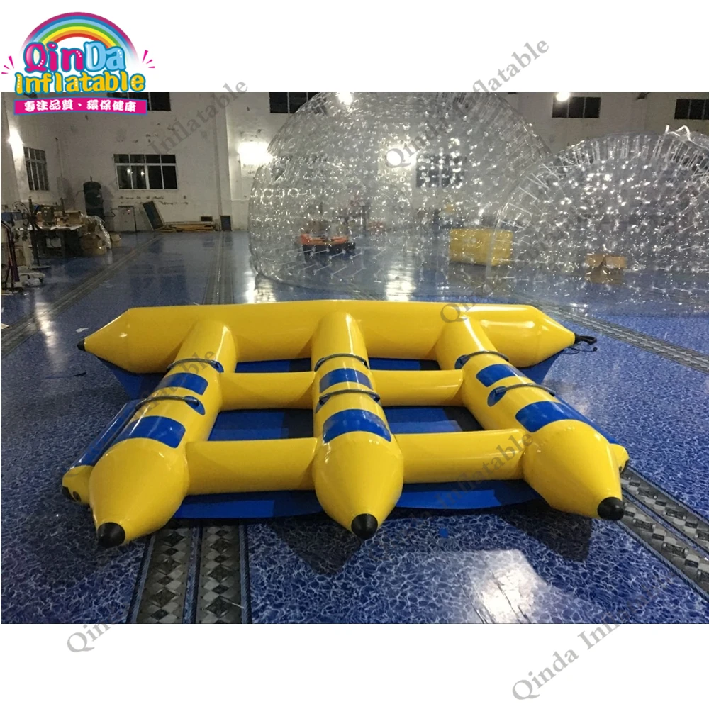 Funny Games Inflatable Water Fly Fish Boat 6 Seats Inflatable Flying Fish Tube Towable With Free Air Pump