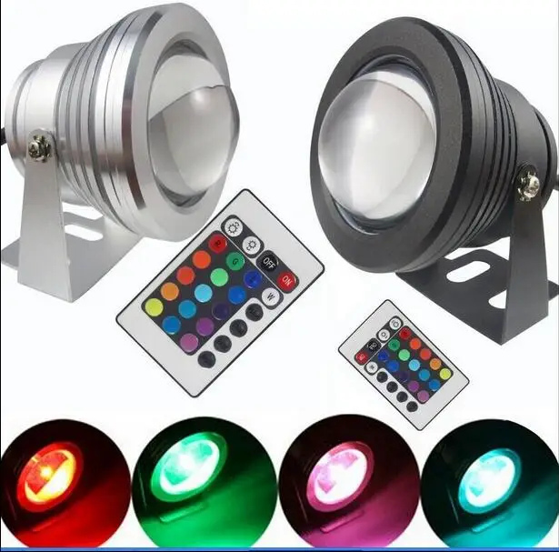 DC12V 10W LED RGB Underwater light Waterproof IP68 rgb led Flood light with Convex Glass Wholesale