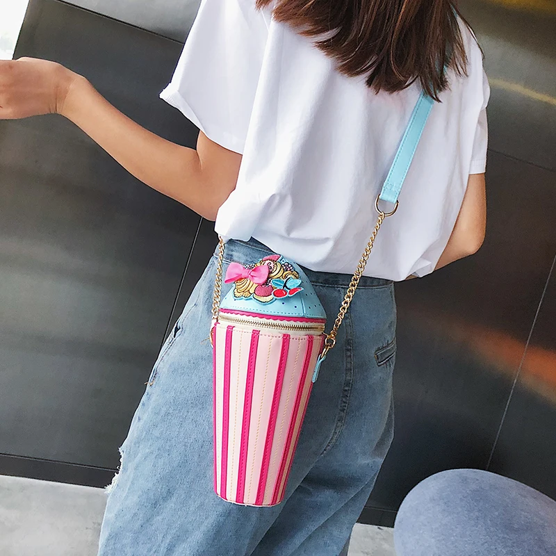 Cute Ice Cream Design Ladies Shoulder Bag for Women Fashion Purses and Handbags Kawaii Small Crossbody Bag Party Cluch Bag