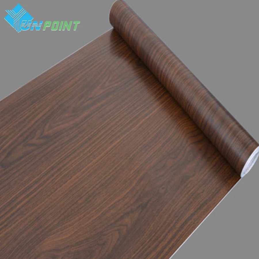 PVC Self Adhesive Wallpaper DIY Wood Grain Furniture Renovation Sticker Wooden Desktop Wardrobe Door Vinyl Waterproof Wall Paper