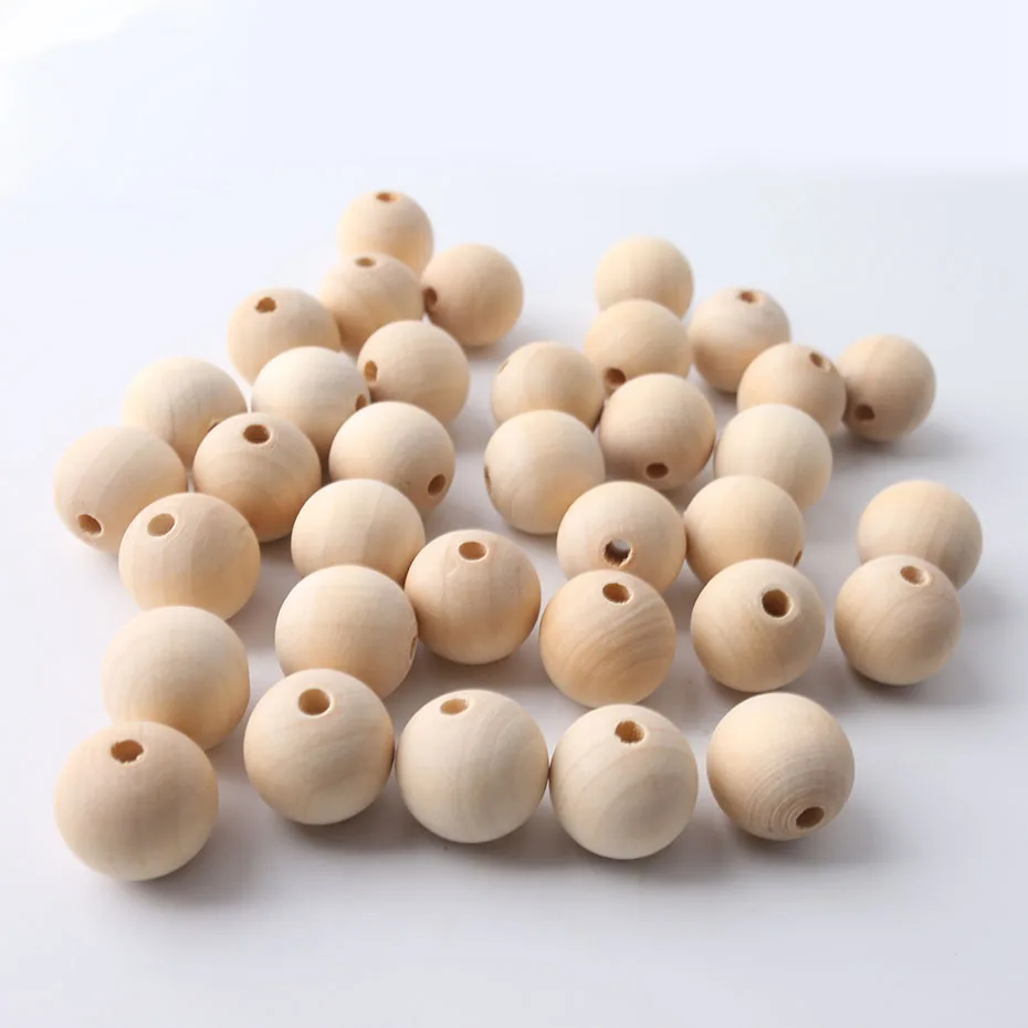 20mm Wooden Balls Natural Organic Maple Beads Home Garden Decoration DIY Nursing Accessories Wooden Toys Plant Holder Crafts