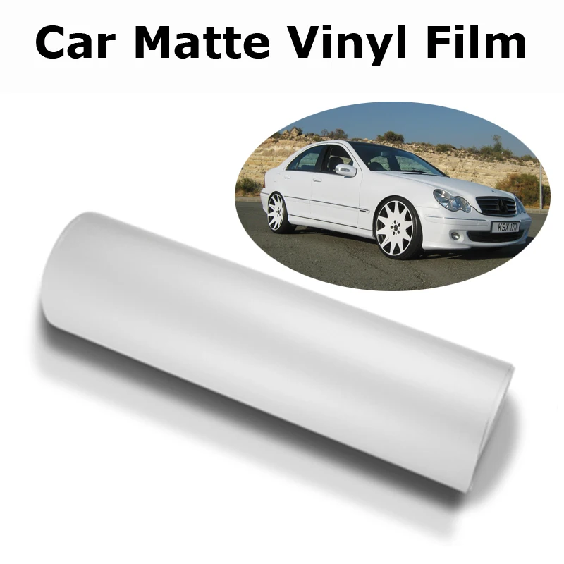 White Matte Vinyl Car Wrap Film With Air Bubble Free Matt White Sticker For Vehicle Wrap Graphic Sticker size 1.52x30m/Roll